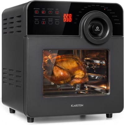 Klarstein AeroVital Cube Chef Heteluchtfriteuse - 1700 W heteluchtfriteuse, Airfryer met touchscreen, 16 programma's, 50-220 °C, 14 L, ca. 10 u tijdvoorkeuze, Roestvrij staal, Zwart