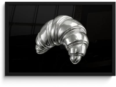 Poster in lijst - Fotolijst 60x40 cm - Posters - Croissant - Metaal - Zilver - Posterlijst zwart - Decoratie - Wanddecoratie woonkamer - Muurdecoratie slaapkamer