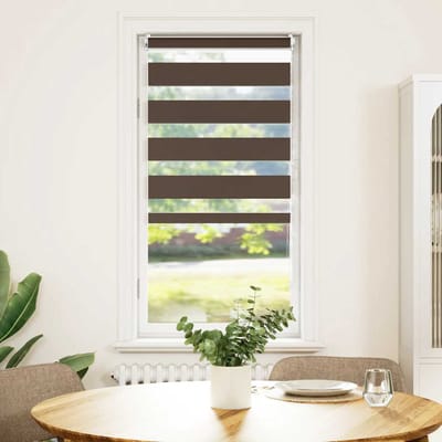 vidaXL - Zebra - rolgordijn - 80,9 - x - 150 - cm - stofbreedte - 76,7 - cm - koffiebruin