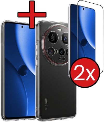 Hoesje - Met 2x Screenprotector - Geschikt voor Xiaomi 15 Ultra - Sterk & Shockproof - Telefoon Hoes - Back Cover - Siliconen Case - Telefoonhoes - Transparant