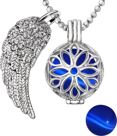Engelenroeper 18mm Bolhouder met Ketting 90cm en Bolletje - Dames - Zilverkleurig Bloem - EBS18098