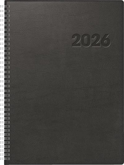 Boekkalender A4 - Planner Organizer - Dagelijkse Planning - Halfuursindeling - 304 x 233 cm - Zwart