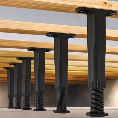Daity 6-delige bedframe steunpoten - verstelbare bedsteunpoten (18 -3 cm - 34 -3 cm) - geschikt voor kingsize bedden - stevige banken - kaptafels - bureaus - kasten en houten meubels (zwart).