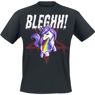 Sprüche - Eenhoorn T-shirt - Bleghh! Unicorn - M tot 3XL - voor Mannen - zwart