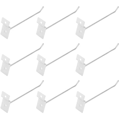 50 stuks Slatwall Haken Sleufplaat Haak Sleufplaat Enkele Draad Haken voor Retail Display 15cm 3.3mm Diameter Zilver