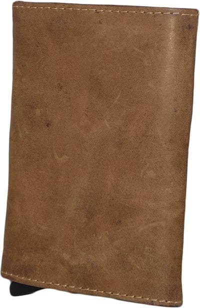 Leather Design Leren Hoesje voor Kaarthouder Bruin