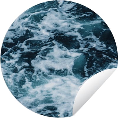 Tuincirkel Water - Blauw - Golf - 60x60 cm - Ronde Tuinposter - Buiten