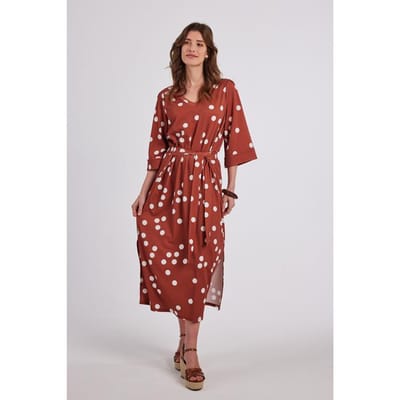 DIDI Dames Dress Harmony Brown Dot print maat 34