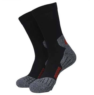 2-pack Wandelsokken - Maat 39-42 - Zwart - Thermo sokken - Naadloos - Coolmax - links/rechts - ( 2 paar )