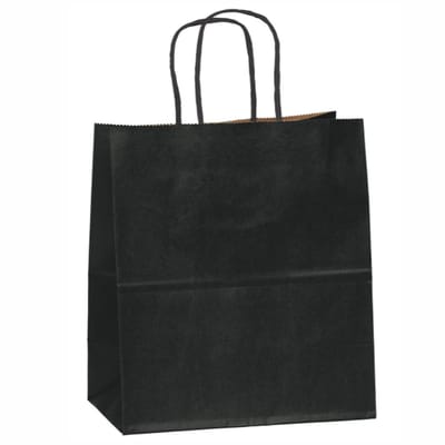50 papieren draagtassen Zwart extra groot (46 x 16 x 49) Papieren Draagtas met Gedraaid Papieren Koord - Hoogwaardig Papier - 140 grams Dikte - Ideaal voor al uw Aankopen