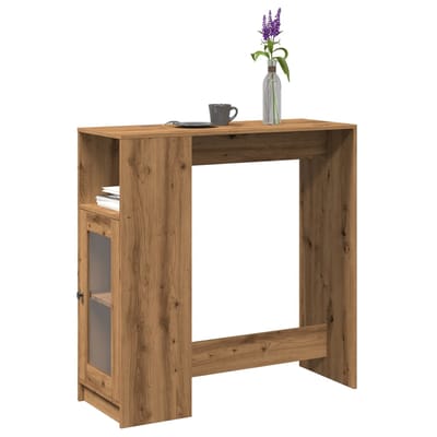 vidaXL - Bartafel - met - rekken - 101x40x103,5 - cm - hout - artisanaal - eikenkleur