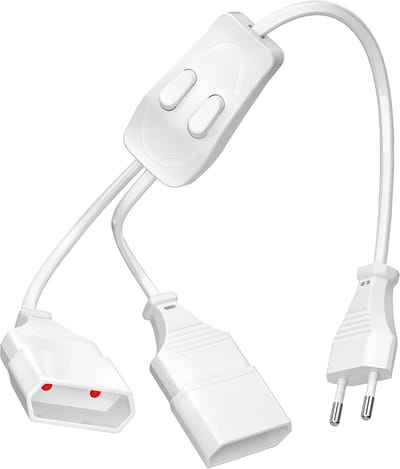 Verlengkabel met Dubbele Stekker voor Buiten - 3 Meter - AC-3 Plug EU - Wit