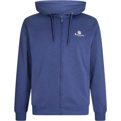 Aquascutum Heren Logo Regular Full Zip Hoodie (Marine)