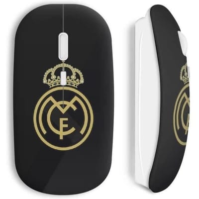 Souris Sans Fil - MANIACASE - RMA club Football - Noir - Clé USB wifi incluse - Compatible Mac et PC