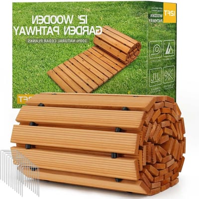 Houten Tuinpad - Houten Loopbrug - Decoratieve Pad - Onder druk behandeld - 30 cm lang - Natuurlijk