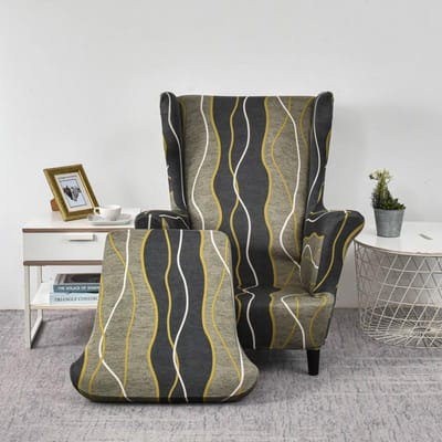 Fauteuilhoezen 2 Stuks Stretch Sofahoes Bedrukt Fauteuilhoes Meubelbeschermer Bank Zacht met Elastische Onderkant 1-seater