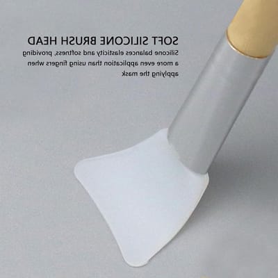 Gezichtsbeschildering Borstel Applicator met Siliconen Hoofd voor een Gladde Aanbrenging, Houten Handvat en Comfortabel Gebruik, Ideaal voor Huidverzorging en Make-up Toepassing