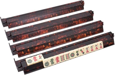 Mahjong Stenen Houder - Tegel Organizer - Spel Organisatie - Antislip Basis - 44.6x8x2.5cm - Zwart