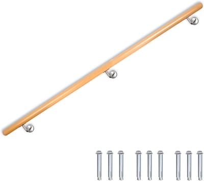 Houten trapleuning - Muur leuning trap - Veilig traplopen - Gelakt beukenhout - 150 cm - Niet gespecificeerd