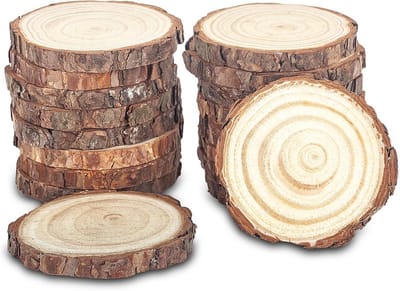 Houten Cirkels Schijven Onbehandeld Natuurlijk Hout Knutselpakket 18 Stuks Ø 8-10 cm
