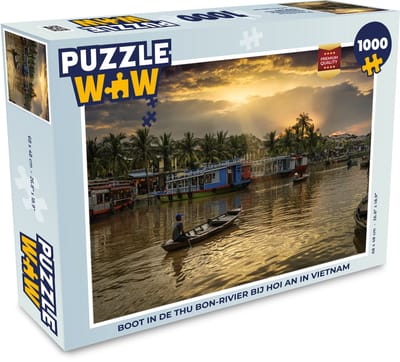 Puzzel Boot in de Thu Bon-rivier bij Hoi An in Vietnam - Legpuzzel - Puzzel 1000 stukjes volwassenen