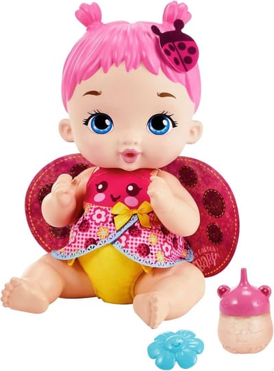 Babypop Lieveheersbeestje met Verzorgingsaccessoires: Flesje, Luier en Meer