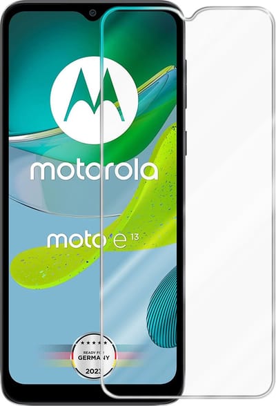 Cadorabo Screenprotector geschikt voor Motorola Moto E13 - Pantser film Beschermende film in KRISTALHELDER Geharde (Tempered) display beschermglas in 9H hardheid met 3D Touch