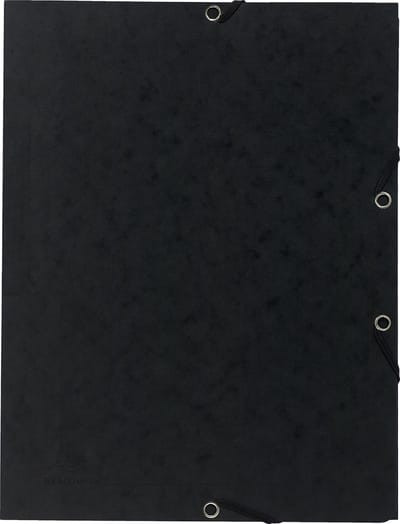 Exacompta 25x Bedrukte Elastomappen met klep - glanskarton 355g/m2 - A4 - Zwart - 55401E