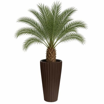 Serinova Lange Hoge Bloempot Rond - 58 cm - Plantenbak Binnen Buiten - Bruin Mokka - Inclusief Binnenpot Met Handvatten - UV-bestendig En Winterhard - 52 L