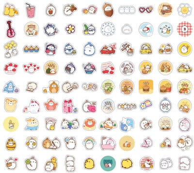 Sakami Merchandise Molang Sticker Pack Sweet Moments Patches & Stickers