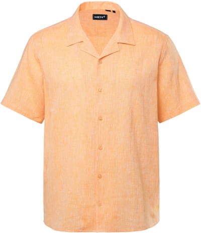 Men Plus - Heren - Overhemd linnenmix korte mouw Cubaanse kraag Cubaanse pasvorm - Wortel - Maat 8XL