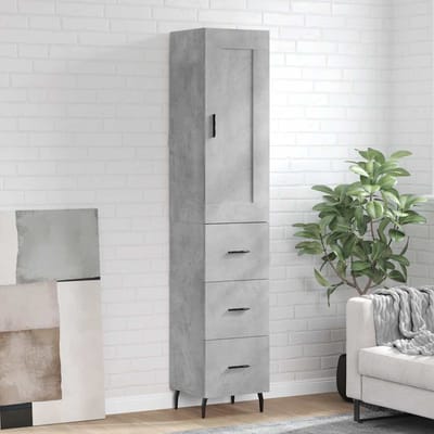 vidaXL - Hoge - kast - 34,5x34x180 - cm - bewerkt - hout - betongrijs