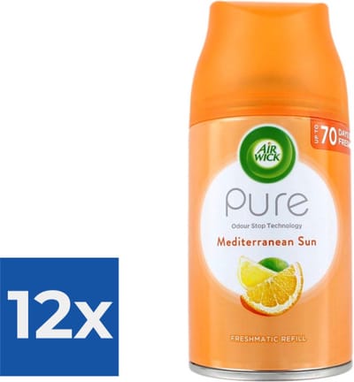 Airwick Luchtverfrisser Refill 250ml Pure Mediterranean Sun - Voordeelverpakking 12 stuks