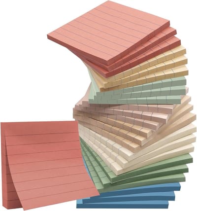 Gevoerde Sticky Notes - Memo Blokken - Notities Maken - Sterke Lijm - 24 Pak 3x3 - Vintage Kleuren