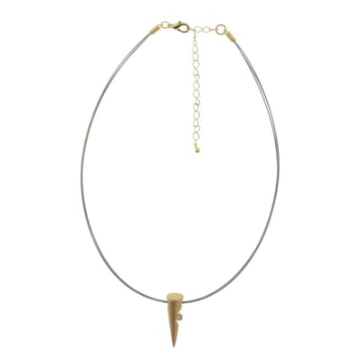 Behave - Zilver en goudkleurige ketting - Minimalistisch dames design - Punt hanger 40 cm