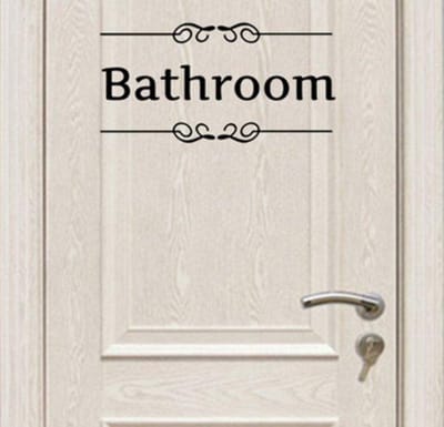 Muursticker Decoratief  / Deursticker Badkamer Vintage Zwarte Letters Bathroom