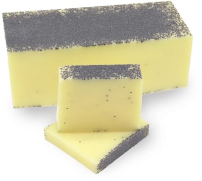 Rojafit - Natuurzeep - Handgemaakt - Klaproos & Citroen - Plak van +/- 100 gram.
