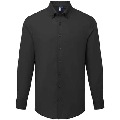 Premier Heren Supreme Oxford Formeel Overhemd Met Lange Mouwen (Zwart)