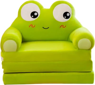 Mogi Products - Kinderfauteuil & Logeerbed Uitklapbaar - Kindersofa - Pluche Kinderstoel Kikker - Groen
