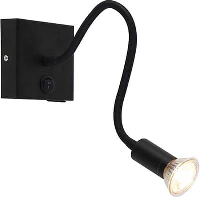 QAZQA zeno - Moderne Wandlamp voor binnen - 1 lichts - L 425 mm - Zwart - Woonkamer | Slaapkamer
