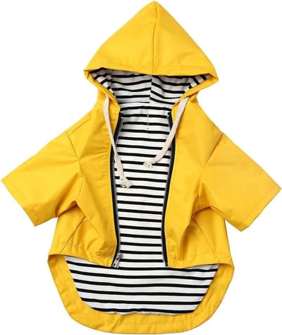 Premium Hondenregenjassen - Gele Waterdichte Hondenkleding met Reflecterende Knopen, Pockets en Verstelbare Trekkoord - Ideaal voor Regenachtige Dagen - Maat L