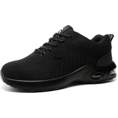 Veiligheidsschoenen Heren Luchtkussen Stalen Neus Sneaker Puncture Proof Sport Werkschoenen Man Grote Maat 48 Veiligheidswerklaarzen Ademend 43 black
