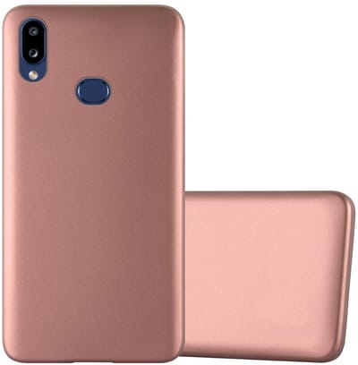 Cadorabo Hoesje geschikt voor Samsung Galaxy A10s / M01s in METALLIC ROSE GOUD - Beschermhoes gemaakt van flexibel TPU silicone Case Cover