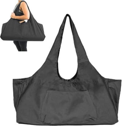 Grote Yogamat Tas voor Vrouwen - Duurzame Canvas Gymtas voor Yoga en Pilates met Ruime Opbergruimte