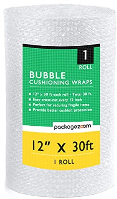 Bubbelkussenfolie 12" x 30ft voor Verpakking en Verhuizen - Geperforeerd en Handig