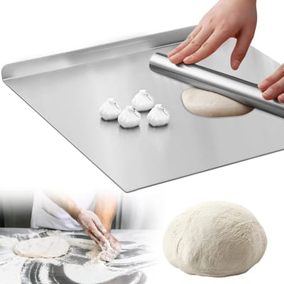 SnelShoppen - RVS Snijplank, Titanium Snijboard, Keuken Accessoire voor Vlees, Groenten, Brood, Makkelijk Schoon te Maken, Ideaal voor Koken en Bakken