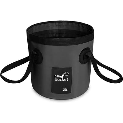 12L / 20L waterdichte wateremmer, buitenvisemmer, opvouwbare watercontainer voor kamperen en picknicken 20L zwart