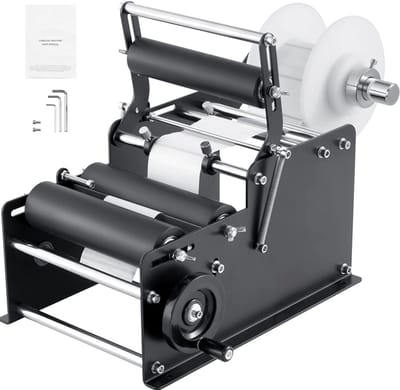 Novari - Etiketteermachine - Labelprinter - Hoge efficiëntie - 15–20 flessen per minuut - Instelbare persstaaf - 47.2×22.8×26cm