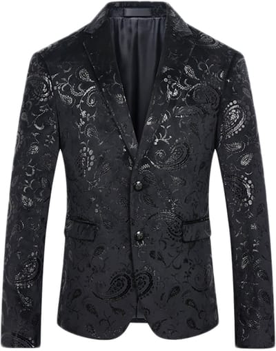 ALLTHEMEN Heren Colbert met Gouden Opdruk - Geborduurde Knopen - XS