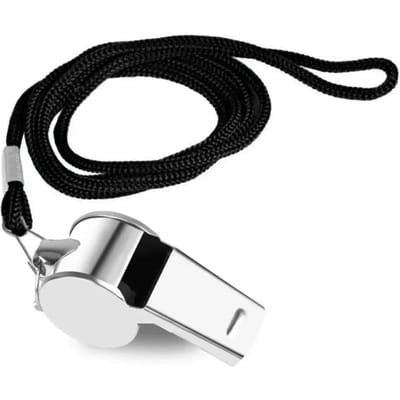 Luide metalen fluit, professioneel model met touw, sportfluit, slijtvast, reisvriendelijk, roestvrijstalen fluit, scheidsrechtersfluit, praktisch gebruik